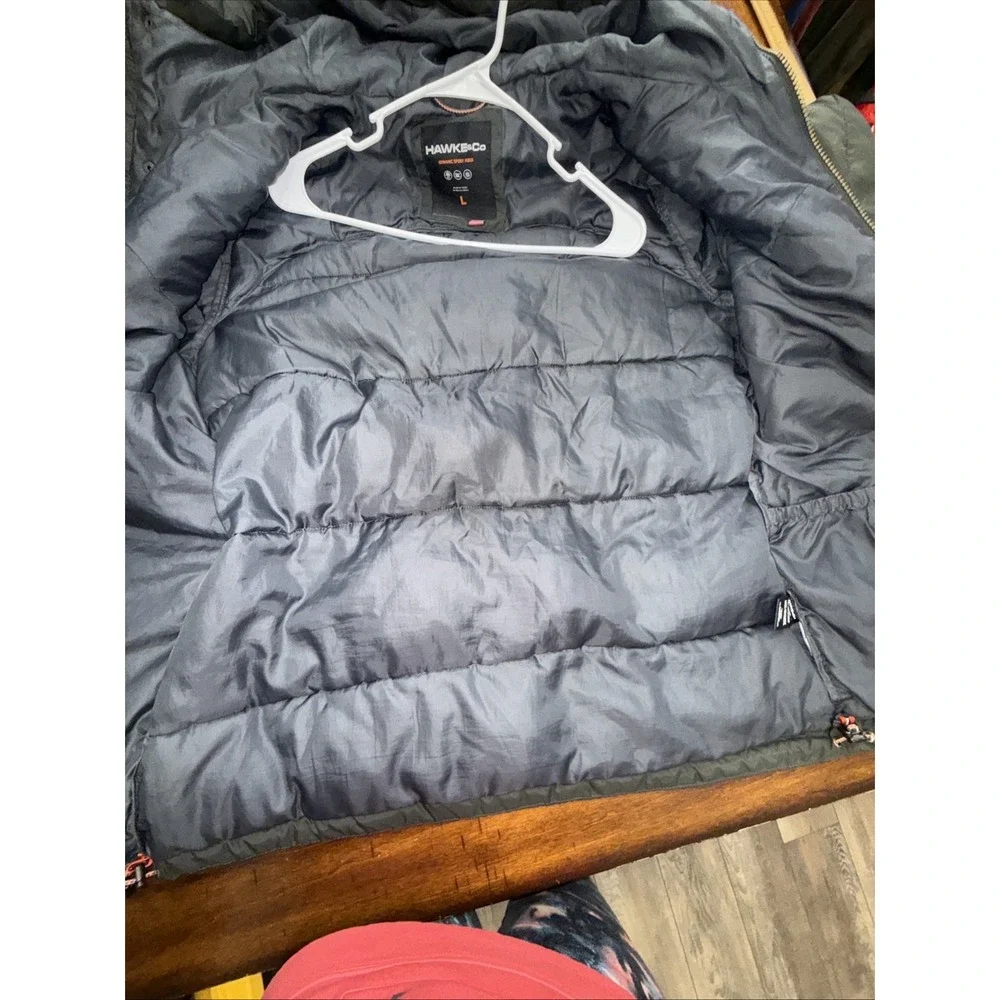 Hawke & Co. Men's Dark Green Hooded Puffer Jacket - Large